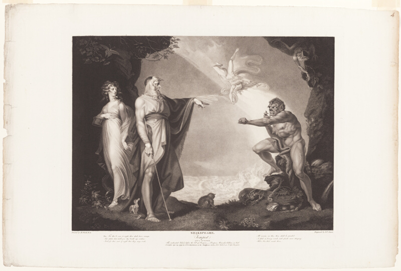 Prospero, Miranda, Caliban and Ariel, plate four from The Boydell